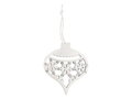 Ozdoby drevené biele s glitrem 9ks/7,5cm mix
