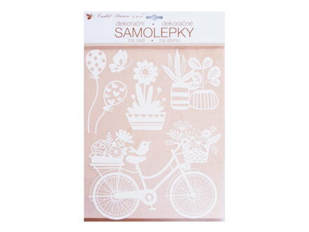 Samolepiaca dekorácia 10469 biely bicykel 27,5 x 41cm