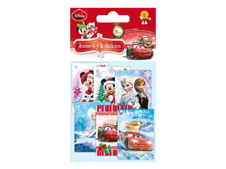 Jmenovky na dárky vianočný DISNEY (6ks)