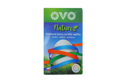 Veľkonočná farby na vajíčka OVO NATURE prášok 5g modrá, zelená, oranžová
