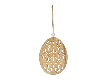 Vajce záves drevo 12cm prírodné
