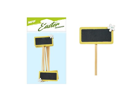 Zápich popiska 6ks/14cm žltý drevo