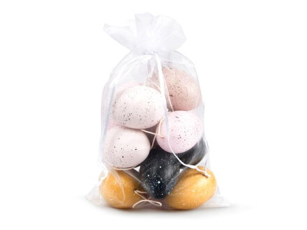 Vajíčka plast 6cm/12ks mix farieb fŕkané