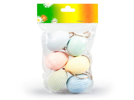 Vajíčka plast 6cm/6ks mix farieb (prelis)