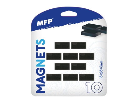 Magnet obdĺžnik 15x28mm blister 10ks