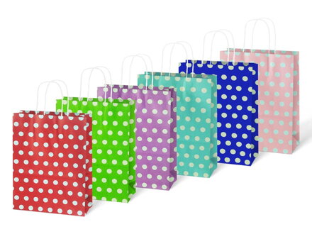 Taška MFP darčeková kraft 245x310x105 bodka mix
