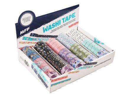 Glejaci washi papierová páska 15mm x 3m mix motívov