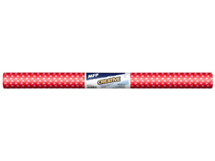 Krepový papier roľa 50x200cm červěný biele puntíky