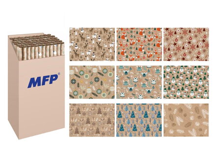 Baliaci papier vianočný rolky KRAFT 2x100x70 MIX