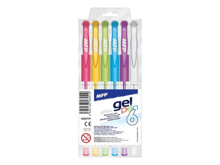 Pero gélové set 6ks GG1038- 6 glitter