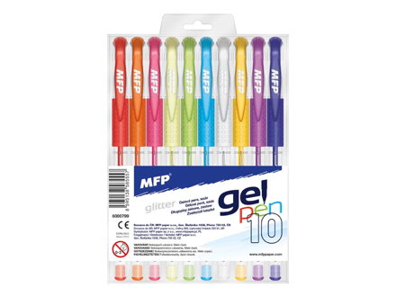 Pero gélové set 10ks GG1068- 10 glitter