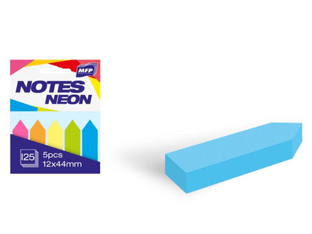 Bloček samolepiaca 5ks 12x44mm 125 listov mix 5 farieb neón