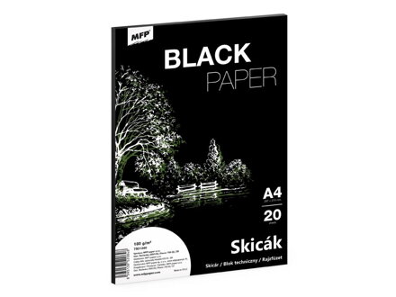 Skicár MFP A4/20 listov čierny 180g