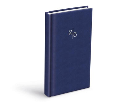 Diár 2025 D802 PU blue 90x170mm denný
