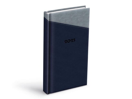 Diár 2025 D802 PU grayblue 90x170mm denný