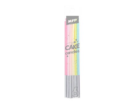 Tortové sviečky MFP 6ks 14cm duhové