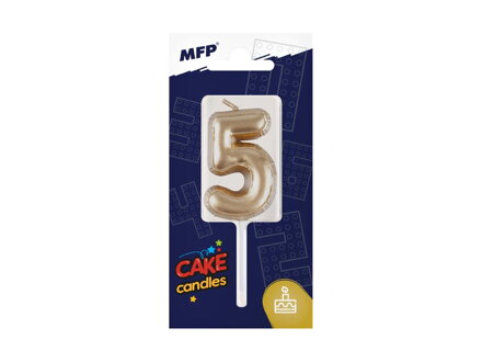 Dortová sviečka MFP balónik č. 5 zlatá
