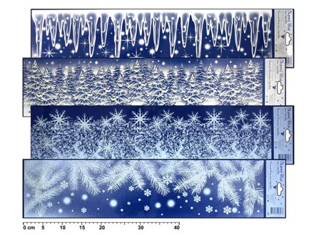 Fólia 333 pruh ľadové kvety, rampochy s dúhovými glitry 64x15cm