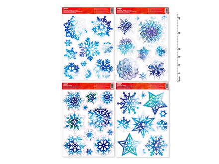 Okenná fólia Vianoce glitr VA001 30x42cm