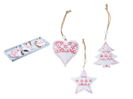 Set ozdoby 3ks plech 7cm - mix