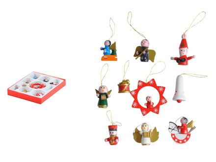 Ozdoby drevené set mix 10ks/2-3,5cm JY-79