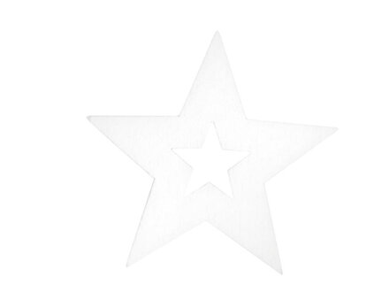 Dekorácia hviezdy 12ks biele drevo 4cm