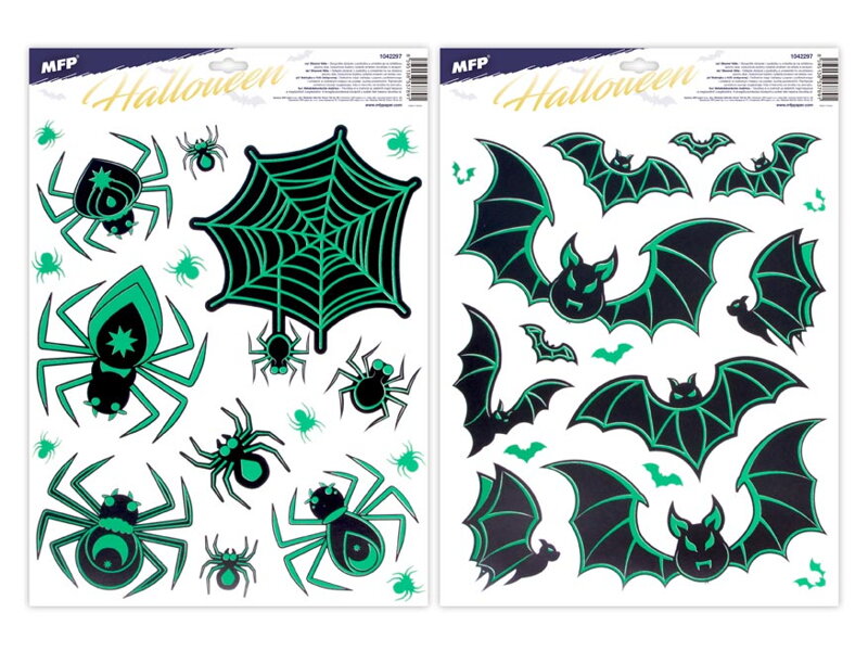 Okenná fólia halloween svietiaca 30x42cm 3003