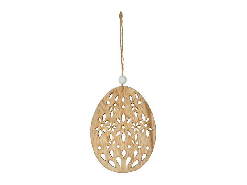 Vajce záves drevo 12cm prírodné