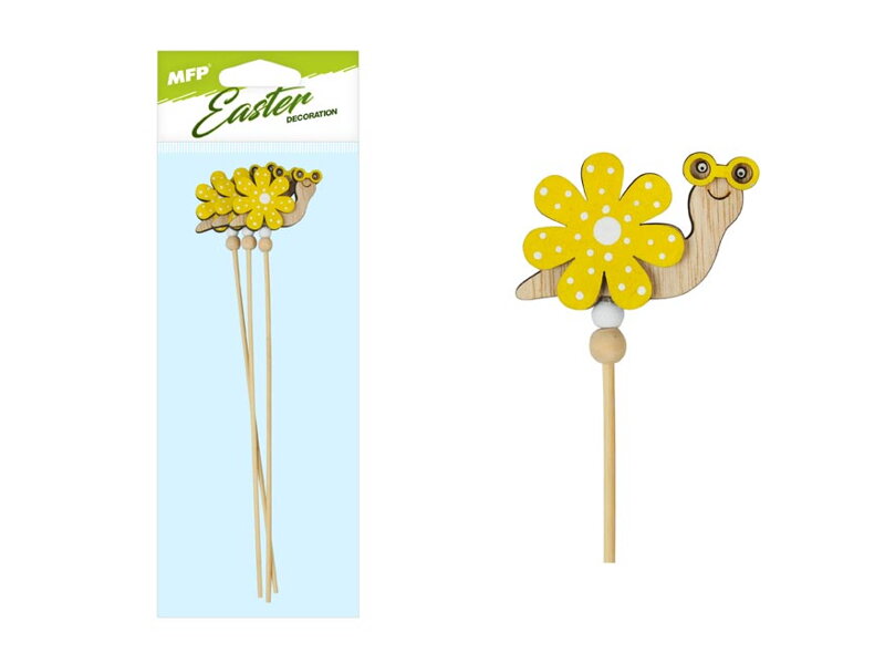 Slimák zápich 3ks kvet žltý 28cm