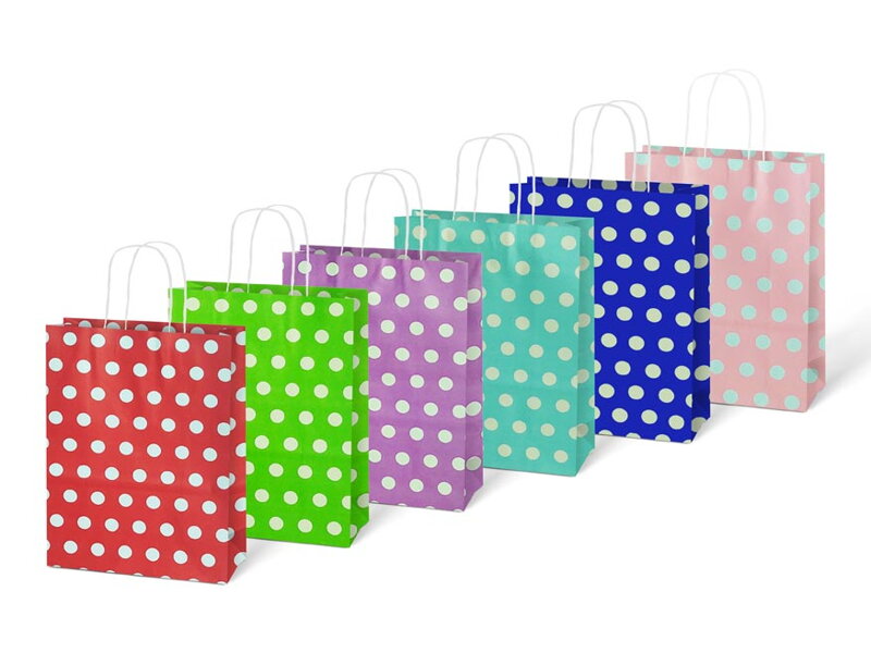 Taška MFP darčeková kraft 210x270x110 bodka mix