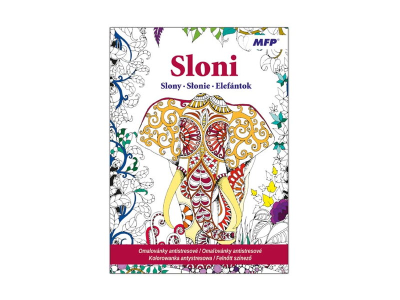 Omaľovanky antistresové Sloni 210x290/32s