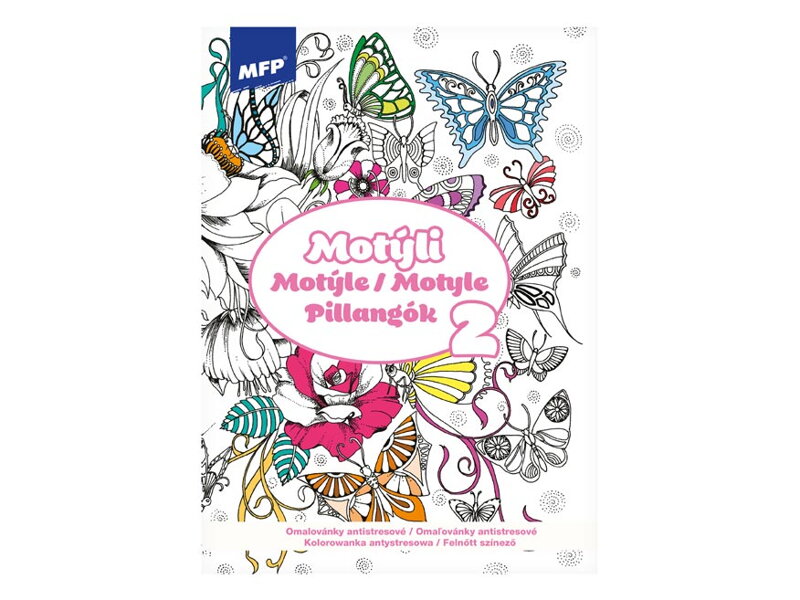 Omaľovánky antistresové Motýle 2 210x290mm/32s