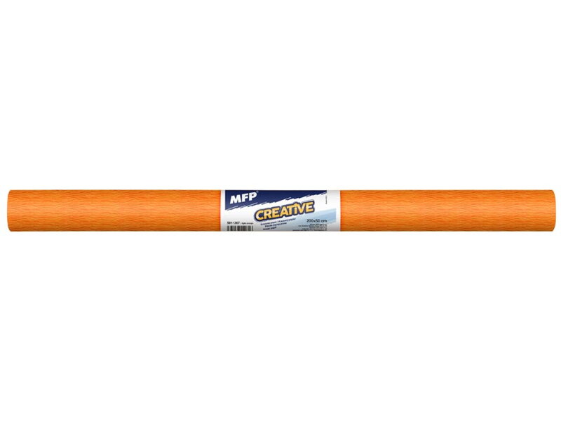 Krepový papier roľa 50x200cm neón oranžový svetlý