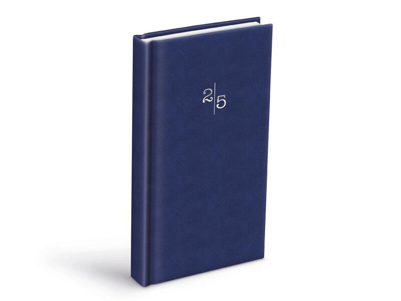Diár 2025 D802 PU blue 90x170mm denný