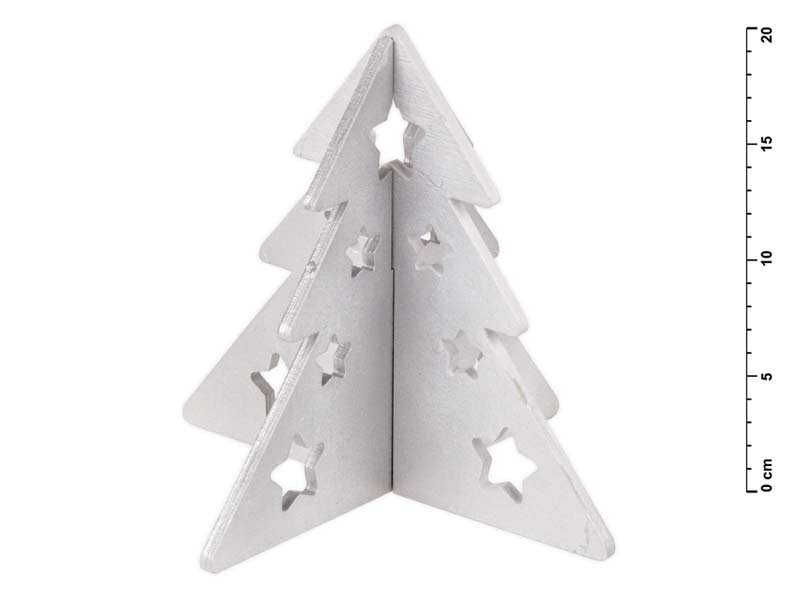 Stromček drevo skladací biely s glitrom 20cm