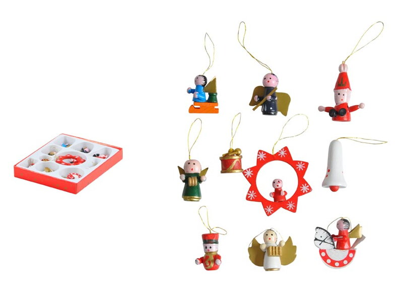 Ozdoby drevené set mix 10ks/2-3,5cm JY-79