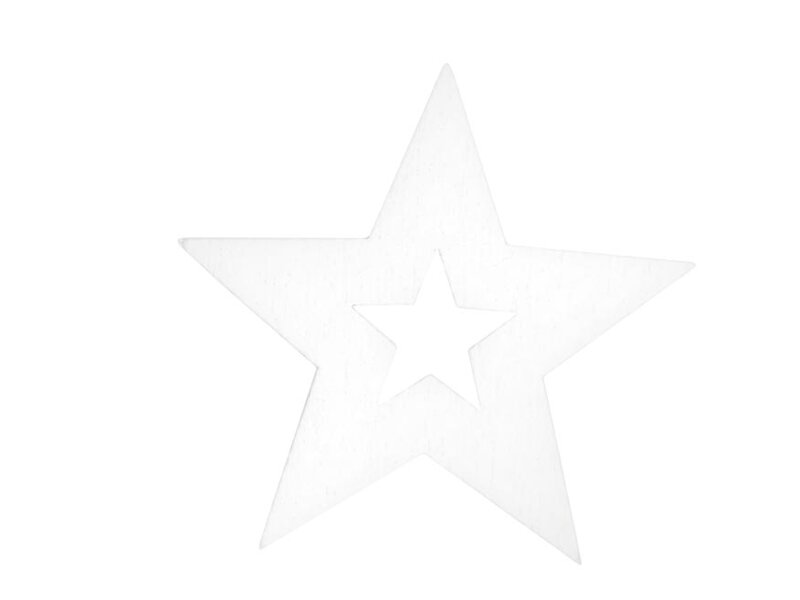 Dekorácia hviezdy 12ks biele drevo 4cm